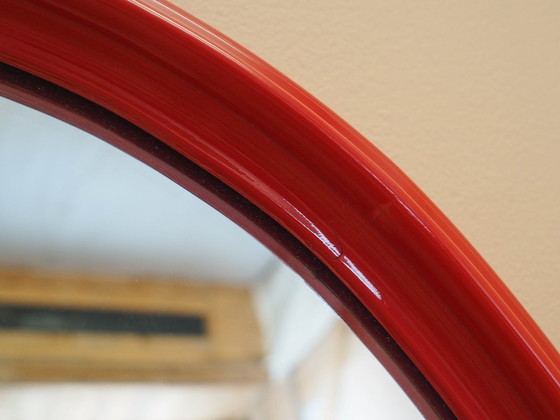 Image 1 of Miroir à cadre rouge, design danois, années 1970, fabriqué au Danemark