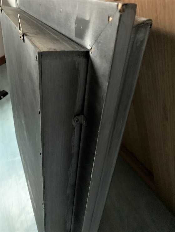 Image 1 of Espejo barroco con marcos interiores, 60 cm x 60 cm, plata.