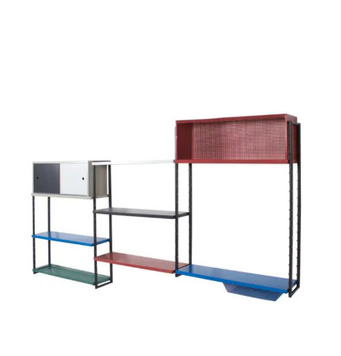 Parete attrezzata in metallo vintage