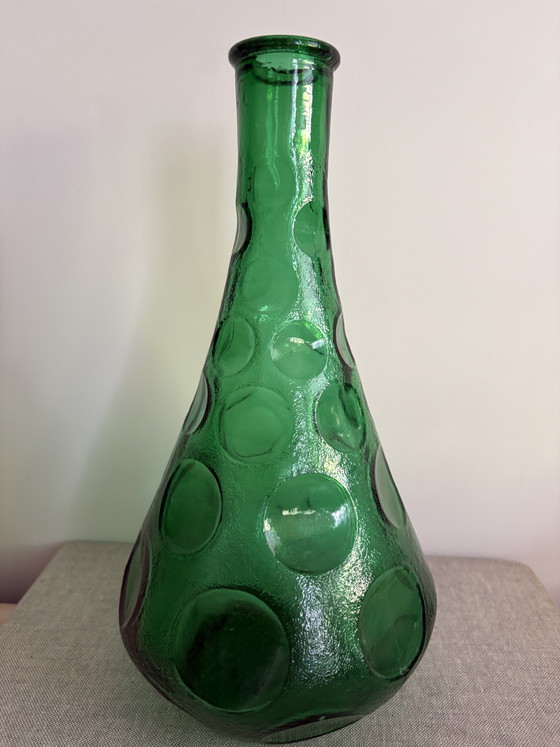 Image 1 of Midcentury Modern vintage Italiaanse Empoli glazen karaf - Genie Bottle