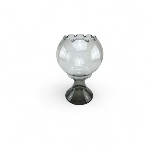 Regenhütte vase smoked glass goblet vase mid-century tourmaline