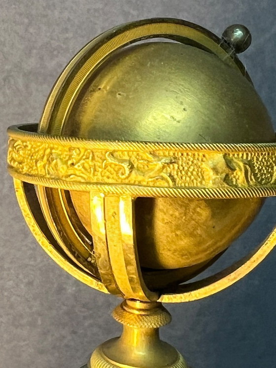 Image 1 of Empire Period Clock Gilt Bronze Art and Science Attributes