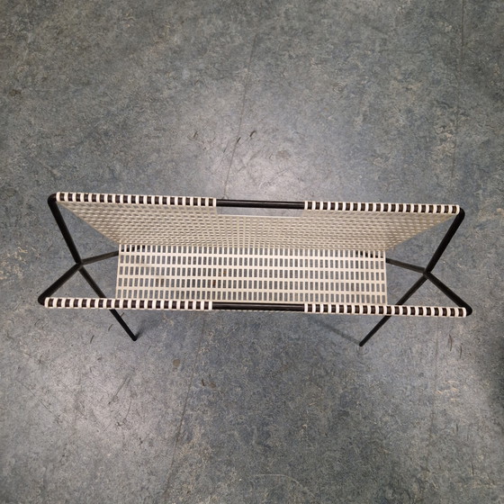 Image 1 of Portariviste anni '50, portaoggetti da lettura, cestino da lettura vintage in stile pilastro