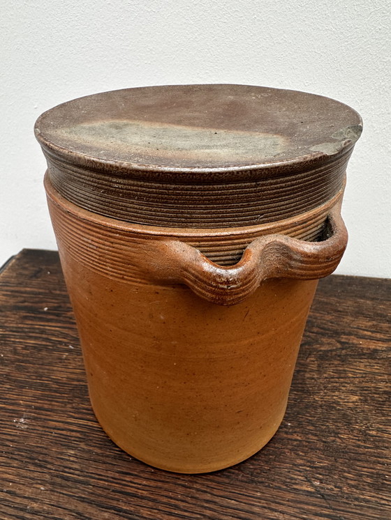 Image 1 of Antica pentola in gres - H 17 cm - arredamento vintage