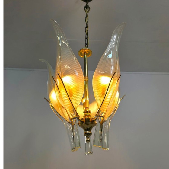 Image 1 of Kronleuchter aus Muranoglas, 1970er Jahre, Mitte des Jahrhunderts, Franco Luce