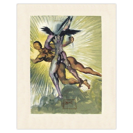 Salvador Dalí Houtsnede Goddelijke Komedie Vagevuur 08 - De beschermengelen van de Va – lithos zeefdrukken (photo 2 of 5)