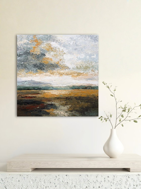 Image 1 of New Year's Day – semi-abstract landscape | modern impressionism | 60x60 cm