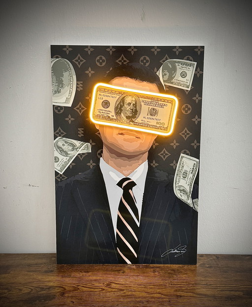 Lámpara LED de pared LedMansion Belfort Money Rain amarilla PopArt