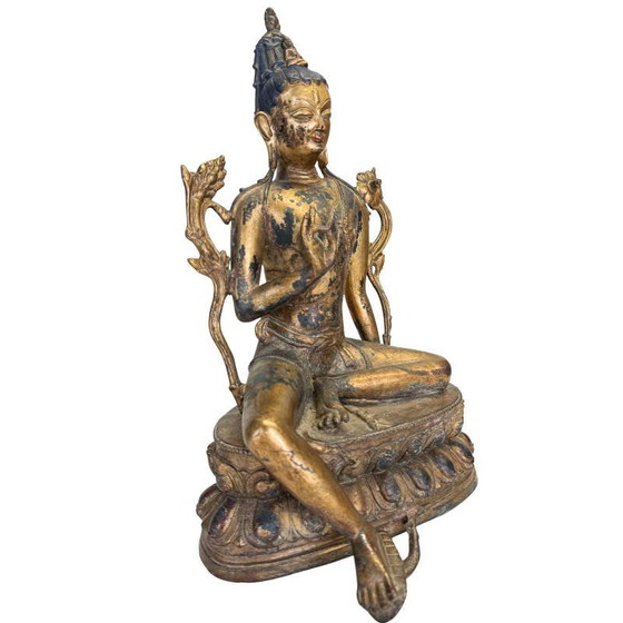 Mooie Avalokiteshvara – Sino-Tibetaanse stijl – 2e helft 20e eeuw – Beeldhouwkunst (photo 2 of 15)