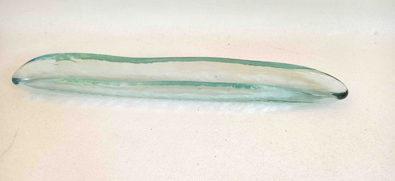 Image 1 of Plato de cristal alargado de los años 70, longitud 38 cm