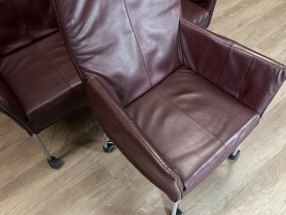 Montis Chaplin 6er Set - Aubergine | Gerard van den Berg, Esszimmerstühle, Leder, Metall, Lila (Foto 11 von 15)
