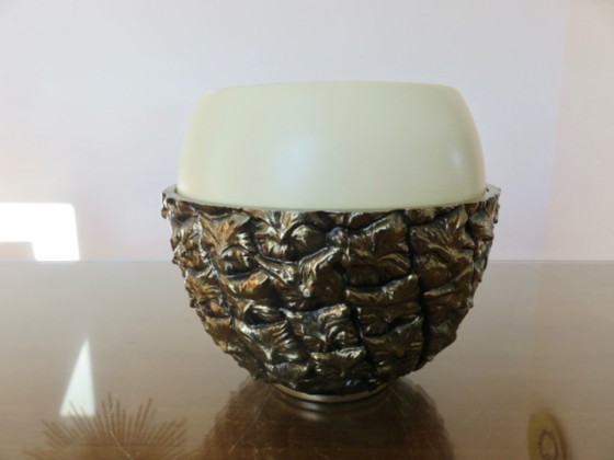Image 1 of Ananasförmiger Eisbehälter, signiert Michel Dartois, Paris, Frankreich, 1970, vergoldetes Metall