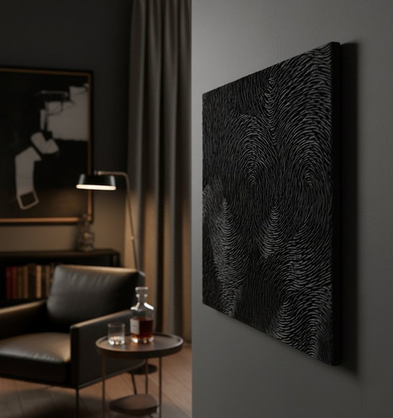 Image 1 of Grote handgemaakte wandsculptuur - Organische, moderne, ronde, 3D-decoratie van klei, biomorfische sculptuur, kleuren naar keuze