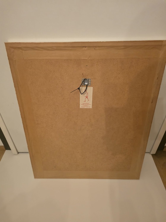 Dries Van den Broeck (1923-1995), Original Abstract Material Work (1992), Art, Glass, Paper, Beige (photo 13 of 13)
