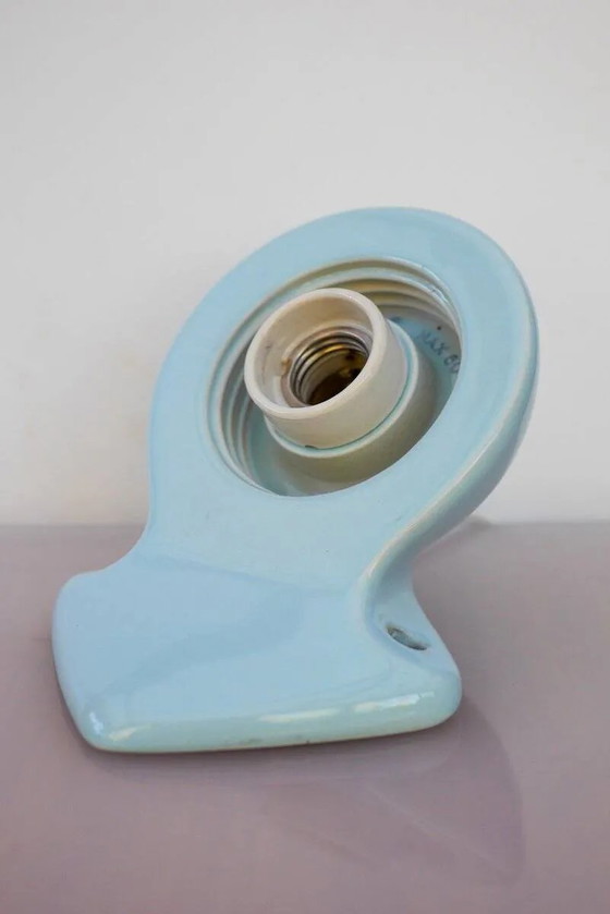 Grote mid-century moderne lichtblauwe badkamer wandlamp van Ifö – Jakobsson, Wandlampen, Porcelain (photo 5 of 15)