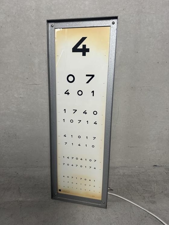 Image 1 of Vintage reading test - ophthalmologist's practice (wall lamp)