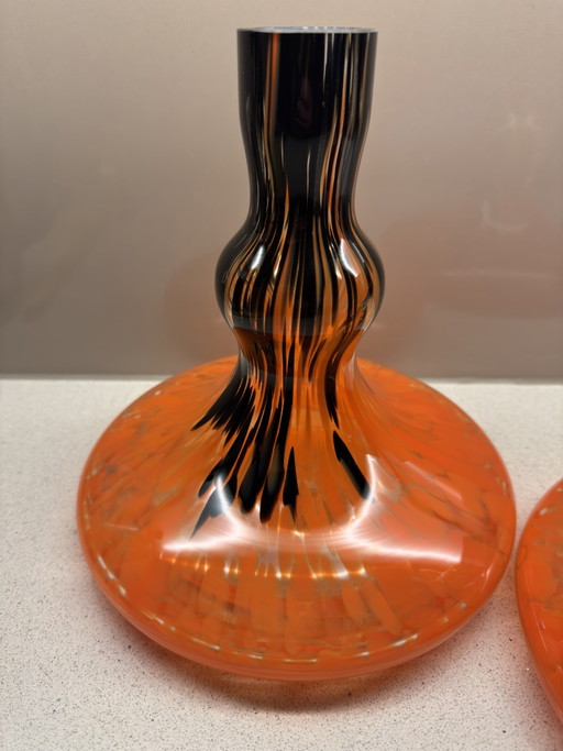 Designer bottle vases (2x) space age