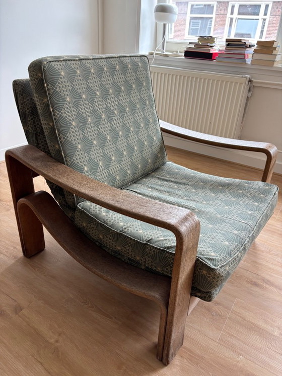 Comfortabele stoel in vintage design – Fauteuils, Textile, Wood (photo 6 of 10)