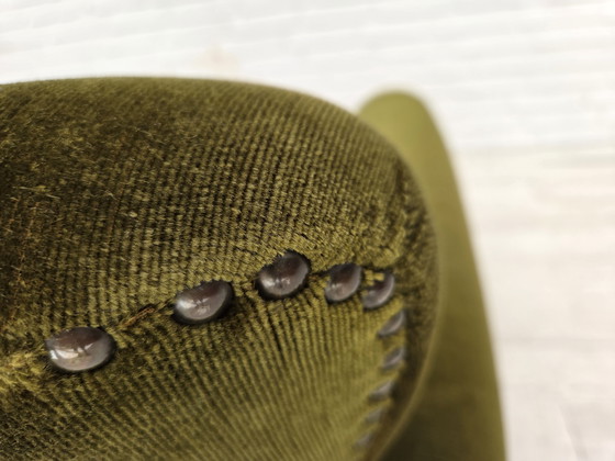 Image 1 of 1970s Danish Lounge Chair, Low, Furniture Velour, Ash Wood Legs