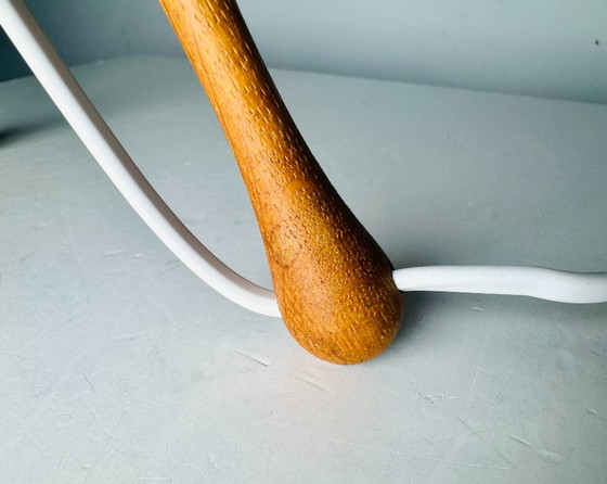 Model 105 Wooden Tripod Table Lamp by Uno & Östen Kristiansson for Luxus, Sweden 1950s – Glass (photo 5 of 7)
