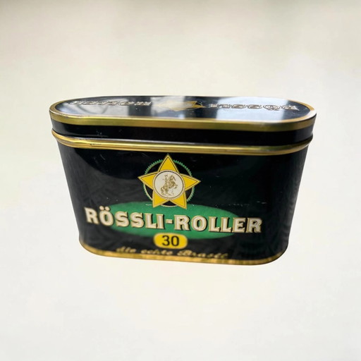 Vintage Rössli Blech-Zigarrenkiste, guter Zustand, auch als Teedose nutzbar