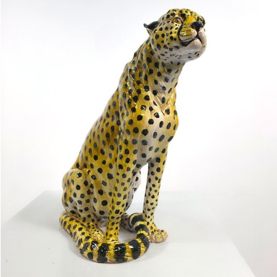 Image 1 of Vintage Terra Cotta Luipaard/Cheetah Beeld italiaans 60s