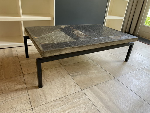 Mesa de centro vintage de Paul Kingma, 1961, hormigón y piedra natural.