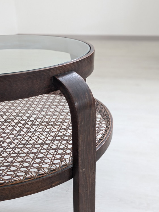 Image 1 of Gustavo Pulitzer Finali - Coffee Table - Wood, Glass, Vienna Straw