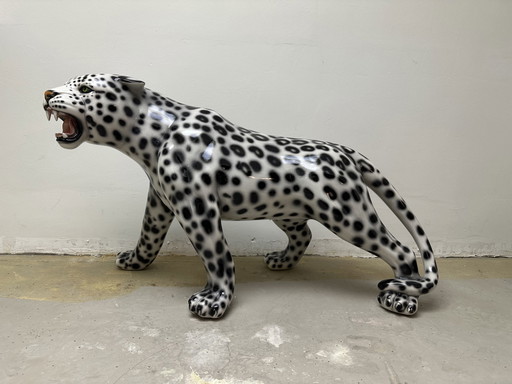 Leopard Keramik schwarz und weiß