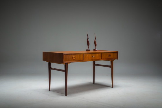 Image 1 of Mid Century Teakholz-Schreibtisch, zugeschrieben Bartels Works, 1960er Jahre