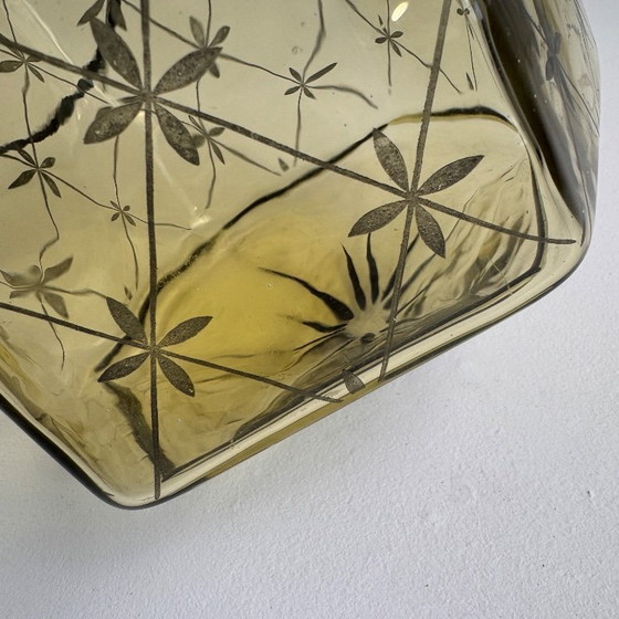 Image 1 of ART DECO STAINED GLASS PENDANT LIGHT