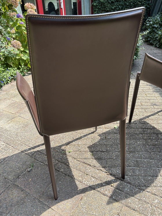 Bontempi Eetkamerstoel chocoladebruin, hoge rugleuning (6 stuks) – Eetkamerstoelen, Leather (photo 10 of 15)