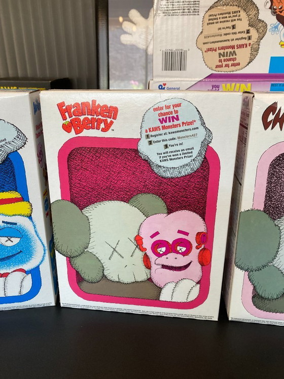 Image 1 of Kaws Monsters Cereal Pack of 4 boxes with their packaging 2023