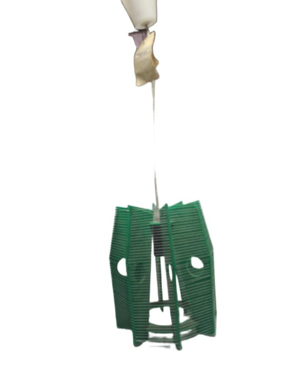 Vintage Pending Lamp by Huta Sedzimira in Cracow, Poland, 1980s – Pendant lamps, Plastic, Textile (photo 5 of 11)