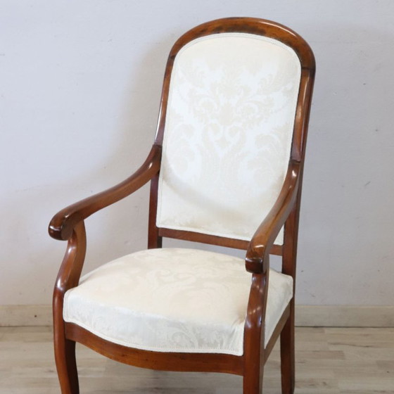 Fauteuil ancien en noyer, Italie 19ème siècle – Wood (photo 4 of 12)