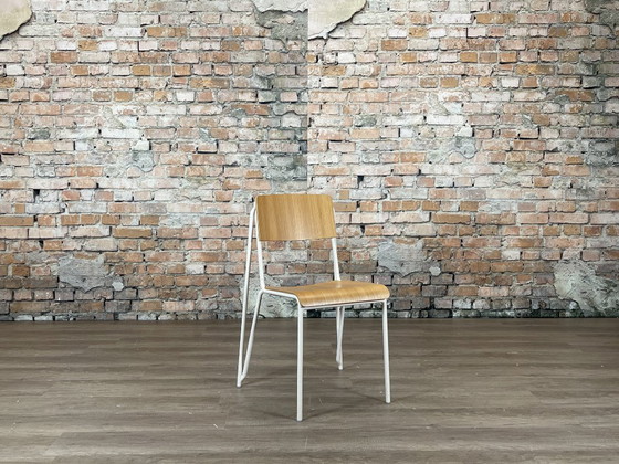 HAY Petit Standard Set of 6 - Wood/White | Daniel Rybakken, Dining chairs, Metal, Brown (photo 2 of 15)