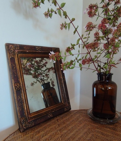 Small rectangular mirror with mercury glass "Leluc"