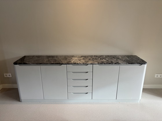 Image 1 of Vintage Dressoir NATUURSTEEN blad graniet jaren '80