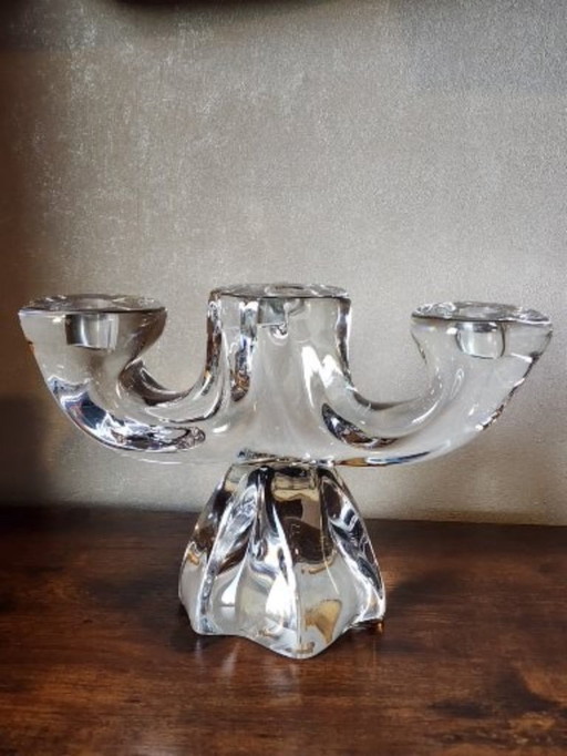 Daum kristallen kandelaar met 3 armen