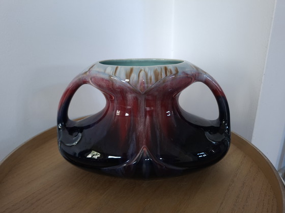 Image 1 of Bellissimo set di vasi Art Deco - Faïencerie de Thulin - Smalto a goccia