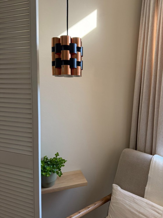 Image 1 of Vintage Werner Schou Coronell Elektro messing hanglamp – Deens design uit het midden van de 20e eeuw