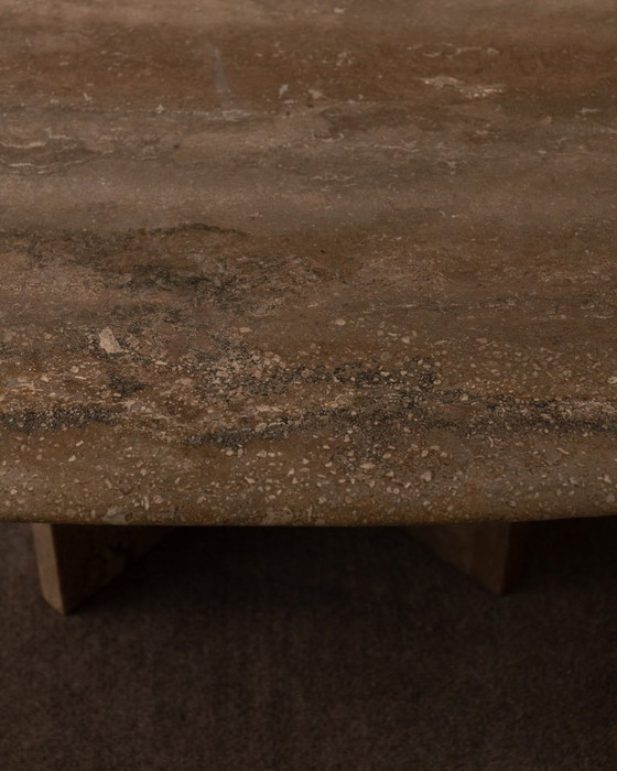 Image 1 of Vintage travertine coffee table · Italian style, 1970s