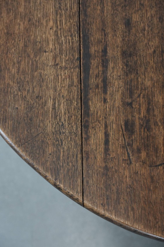 Image 1 of Antico tavolo da pranzo/tavolo a ribalta/tavolo da pranzo in quercia inglese del XVIII secolo