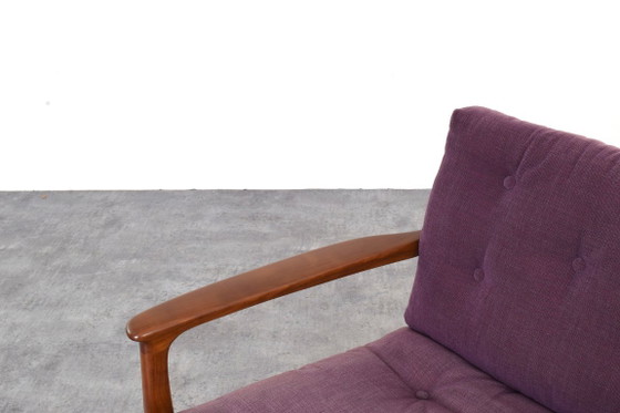 Mid-Century Lounge Chairs by Eugen Schmidt for Soloform, 1960s, Set of 2, Armchairs, Wood, Textile, Purple (photo 13 of 15)