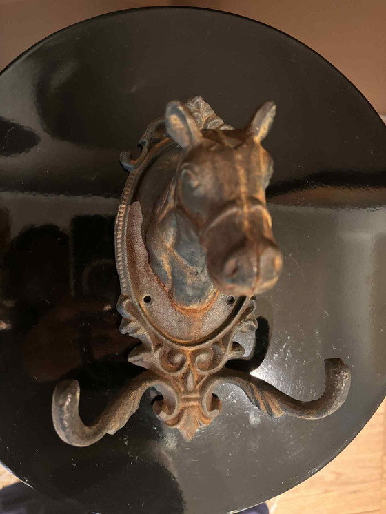Image 1 of Appendiabiti vintage a forma di testa di cavallo - Decorazione murale rustica equestre
