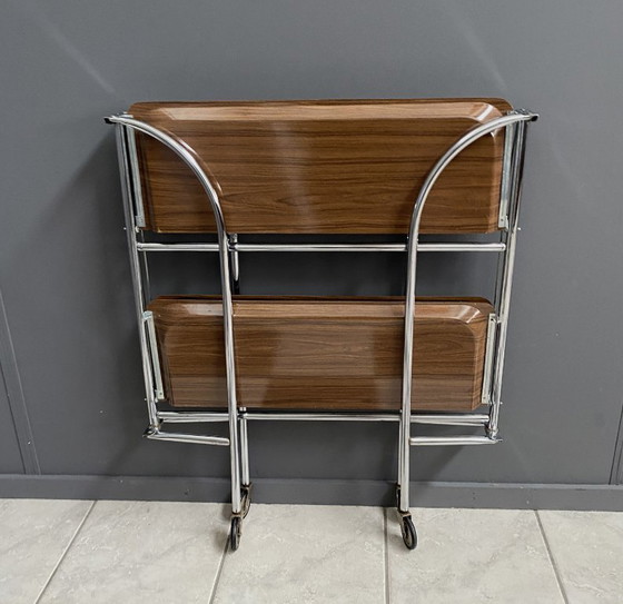 Foldable Serving Trolley by Bremshey & Co 1970s – Bar carts, Metal, lamine (photo 5 of 11)