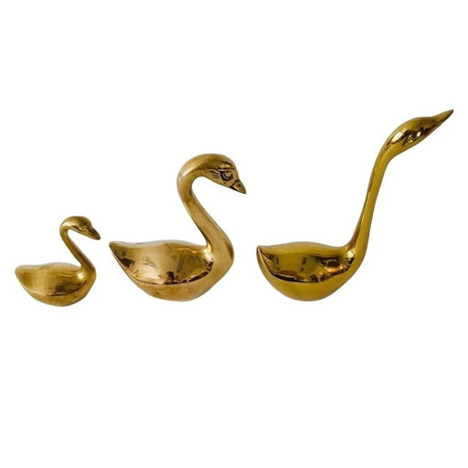Vintage Swans Brass Copper Set