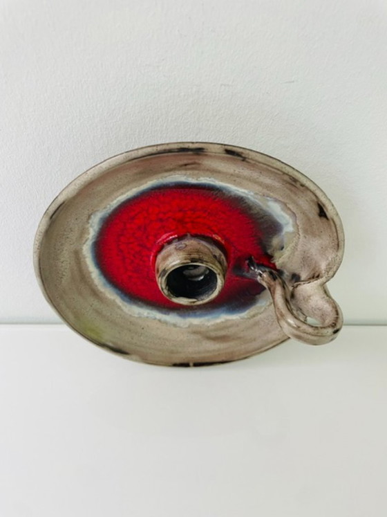 Image 1 of Vintage retro blaker met rood lava glazuur