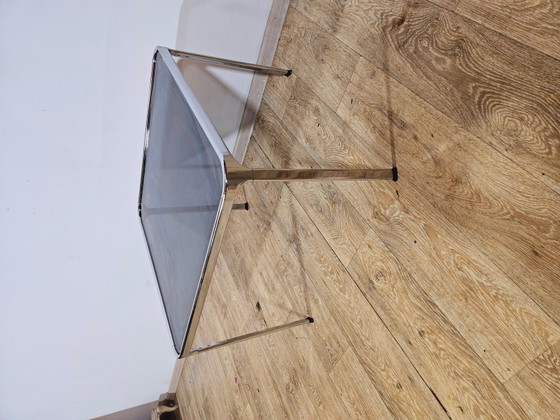 Mid-Century Modern Salontafel in chroom en rookglas, Italië, jaren 70 – Koffietafelboeken, Chrome (photo 18 of 19)