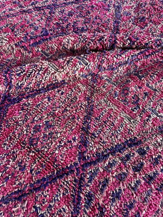 Image 1 of Vintage Marokkaans Boujad wollen tapijt 220x350 cm - Handgeweven Berber tapijt